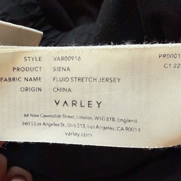 Varley Siena Jogger Pants Black Fluid Stretch Jersey Casual Active Women’s XS - Picture 14 of 15